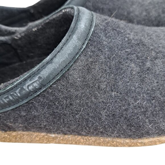 Haflinger Boiled Wool Grizzly Gray Clogs Slippers Size 38 US 7 Felt Cork Comfort - Picture 4 of 13